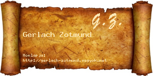 Gerlach Zotmund névjegykártya